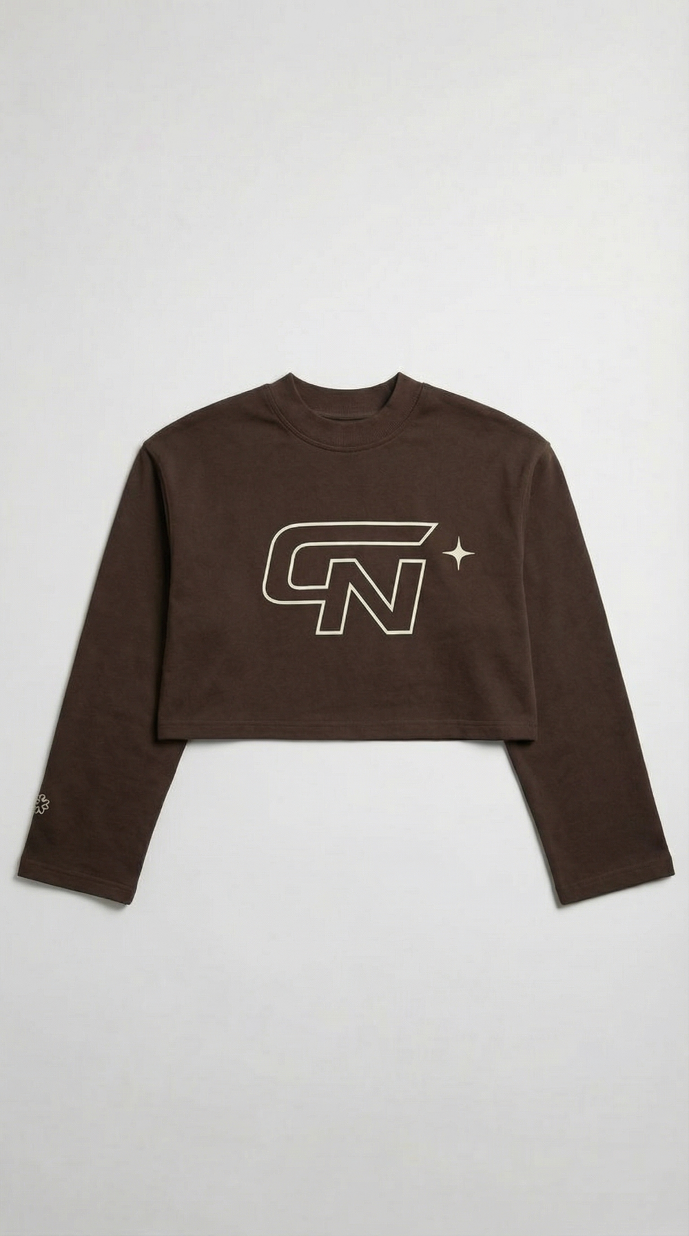 WOMEN CROPPED LONGSLEEVE - CHOCOLATE